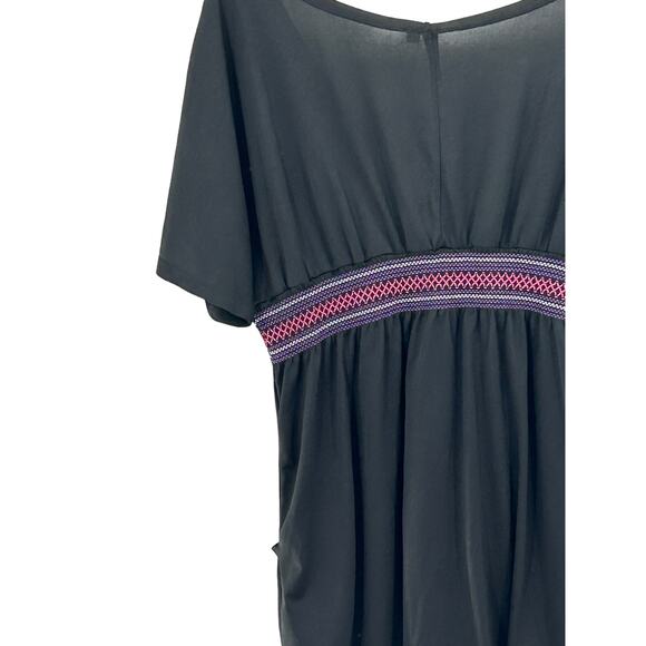 Cherie St Tropez 2X Black Empire Waist Beach Coverup - Picture 7 of 9